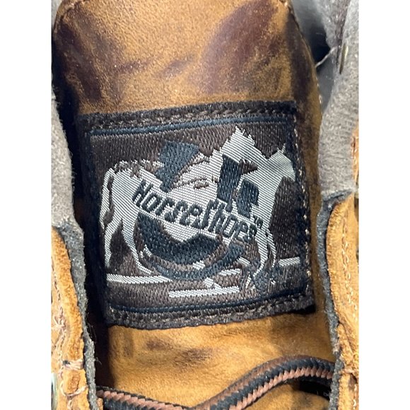 Roper Crossrider Round Toe Western Boot Mens 9 Lace Up Brown Leather Kiltie - Picture 4 of 11